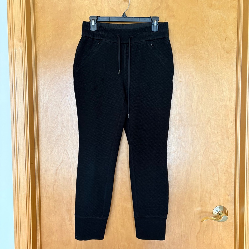 7Diamonds Restoration Mens Black Textured Jogger Pants Medium Drawstring Comfort